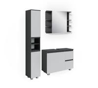 Conjunto De Muebles De Baño J-shape 3 Partes, Con Armario Alto Vicco