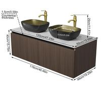 Conjunto de muebles de baño - Mueble para baño - Mueble para lavabo - Mueble para lavamanos - Mueble para ducha - Lavabos cerámicos dobles