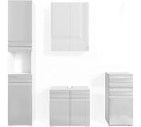 Conjunto de muebles de baño Vicco Fredd Blanco alto brillo 4 piezas, Model 30430