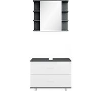 Conjunto de muebles de baño Vicco Ilias Blanco/Antracita 2 piezas, Model 34666