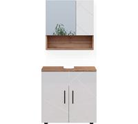 Conjunto de muebles de baño Vicco Irma Blanco alto brillo/Roble dorado 2 piezas, Model 40534