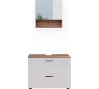 Conjunto de muebles de baño Vicco Irma Blanco alto brillo/Roble dorado 2 piezas, Model 40540