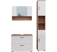 Conjunto de muebles de baño Vicco Irma Blanco alto brillo/Roble dorado 3 piezas, Model 40549