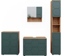 Conjunto de muebles de baño Vicco Irma Verde/Roble dorado 4 piezas, Model 47196