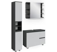 Conjunto de muebles de baño Vicco J-Shape Antracita 3 piezas, Model 40131