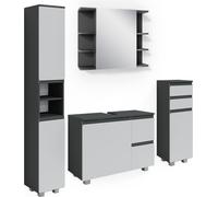 Conjunto de muebles de baño Vicco J-Shape Antracita 4 piezas, Model 40132