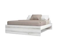 Conjunto de muebles de dormitorio estilo nórdico en color blanco albo y roble rayado con varias distribuciones