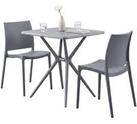 Conjunto de muebles de jardin amino con 2 sillas plástico gris 72x156x81 cm