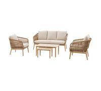 Conjunto De Muebles De Jardín De 5 Plazas "orissa" De Poliéster Y Acero Color Topo - Hespéride