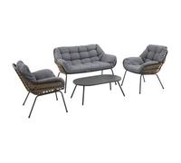 Conjunto De Muebles De Jardín De Acero Con Tratamiento Epoxi "paopao" - 4 Plazas - Hespéride