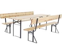 Conjunto de muebles de jardín de madera "lisboa" con respaldo - 220 cm - marrón