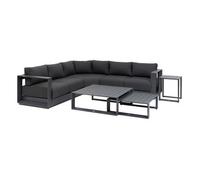 Conjunto De Muebles De Jardín Esquinero "allure" Grafito 5 Plazas De Aluminio Y Poliéster - Hespéride