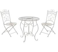 Conjunto de muebles de jardín indra metal blanco antiguo 50x40x92 cm