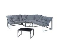 Conjunto de muebles de jardín karg mesa y sofá modular - gris oscuro [casa.pro]
