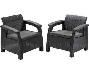 Conjunto de muebles de jardín KETER Corfu Duo, color antracita, modelo 17/424