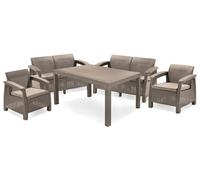 Conjunto de muebles de jardín KETER Korfu Fiesta, color cappuccino – 227596