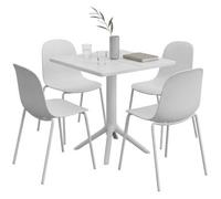 Conjunto De Muebles De Jardin Nerra Con 4 Sillas Plástico Blanco 162x166x85 Cm Clp