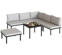 Conjunto de muebles de jardín Outsunny para relajarse, apto para 5-6 personas. Incluye un juego de jardín con 2 plazas