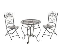 CLP Conjunto De Muebles De Jardín Indra I Juego De Mesa & 2 Sillas De Jardín En Estilo Rústico I 2X Sillas & 1 Mesa De Exterior I Color:, Color:Bronce
