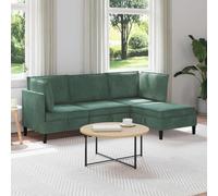 Conjunto de muebles de salón de 4 piezas verde mar terciopelo, sofá moderno con asientos acolchados y almacenamiento, estructura de madera contrachapada y espuma, confort ergonómico para sala de estar
