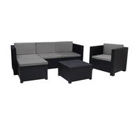 SHAF Conjunto Manhattan SB011 – 5 plazas: sofá, 2 sillones, puff y mesa baja – Grafito