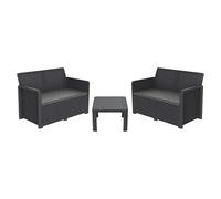 Conjunto de muebles Maya (3 pzs., Polipropileno, Negro)