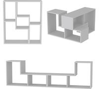 Conjunto de muebles modulares "Hustersurd" para montaje en casa, 2 piezas: mesa de televisión, estantería y mesa de centro, color blanco