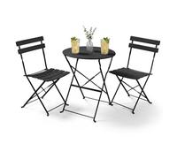 Conjunto de muebles para balcón orion mesa redonda y 2 sillas en elegante negro