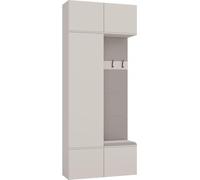 Conjunto de muebles para vestíbulo/entrada "HAGA II 1SZ1W" – armario, banco y ganchos | Color: Cachemira