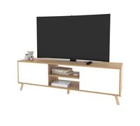 Miroytengo Conjunto de Muebles Salón, Mueble de TV, Aparador y Librería Oslo Blanco Mate y Roble Gold