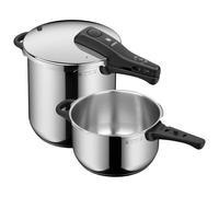 Conjunto de Olla Rápida WMF Perfect 8,5 L + 4,5 L - Alta Capacidad, Acero Inoxidable Cromargan 18/10, Apta para Inducción, Seguridad Premium, Tecnología Avanzada