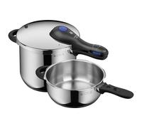 Conjunto de Olla Rápida WMF Perfect Plus 6,5 L + 3 L - Alta Resistencia en Acero Inoxidable Cromargan 18/10 con Sistema de Seguridad Avanzado