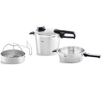 Conjunto de ollas a presión Fissler de 22 cm (olla a presión de 6,0 l + olla pequeña de 2,5 l) – set de 2 piezas – código: 622-412-12-070/0 – EAN: 4009209379814