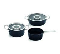 Conjunto de ollas Fissler Adamant® de 3 piezas, con tapa de vidrio y cacerola con asa, modelo 156-115-03-000/0, código de barras 4009209396309