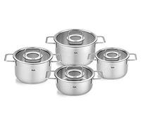 Conjunto de ollas Fissler Pure Collection®, 4 piezas, 16 cm, 20 cm, 24 cm, con tapa de vidrio. Código: 086-115-04-000/0. EAN: 4009209398563