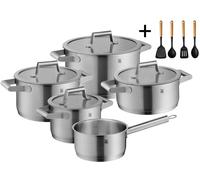 Conjunto de ollas WMF Comfort Line - 5 piezas - Incluye un juego de utensilios de cocina Cookinglife de regalo - Incluye ollas de diferentes tamaños: ø 16, 20, 20 y 24 cm, así como una cacerola con as