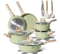 Conjunto de ollas y sartenes de inducción JUST PERFECTO, 15 piezas - Juego de sartenes con tapa - Conjunto de ollas de inducción - Juego de ollas y sartenes sin PTFE ni - Utensilios de cocina resisten