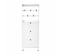Conjunto de recibidor con zapatero y perchero compacto compacto - ganchos para ropa, armario de entrada, mueble recibidor multifunción, 3 puertas abatibles - blanco