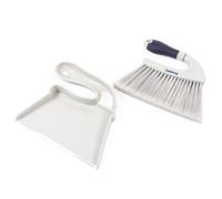 Conjunto de recogedor y cepillo para limpieza profunda Beldray - Diseño compacto y plano, Cabeza del cepillo estrecha para áreas de difícil acceso,Gancho para almacenamiento colgante