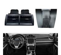Conjunto de rejilla de ventilación de aire para consola central, color negro, compatible con Toyota para CAMRY 2012-2017 OEM 55510-06030 con panel de bisel de reloj para aire acondicionado y