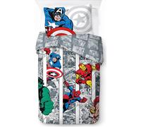 Conjunto de sábanas de algodón 100% con diseño de Marvel Comics, ideal para camas individuales