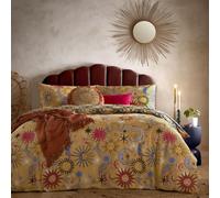 Conjunto de sábanas "Ethereal Star" - Juego de cama con estampado de estrellas (amarillo dorado - tamaño doble)