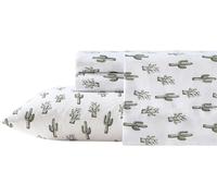 Conjunto de sábanas, resistente a las arrugas, que incluye fundas de almohada a juego, y decoración para el hogar de inspiración occidental (color verde cactus, rey)