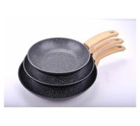 Conjunto de sartenes Alluflon Etnea Wood, de 3 piezas, que incluye una sartén, una sartén para freír, con revestimiento antiadherente y diseño que imita la piedra. Código de producto: 0034363993