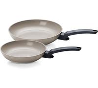 Conjunto de sartenes Ceratal® Evo Classic, 2 unidades (24 + 28 cm, gris cálido) – Fabricado en Alemania, sartenes de cerámica fabricadas sin PFAS/PTFE, base CookStar®