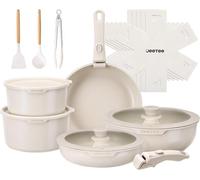 Conjunto de sartenes Topfset, 19 piezas, con revestimiento antiadherente de cerámica y mangos desmontables