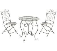 Conjunto de sillas y mesa de metal Indra (SET 2 + 1) - Verde envejecido