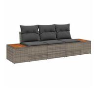 Conjunto De Sofá De Jardín 3 Uds. 3-número De Plazas Gris Vidaxl