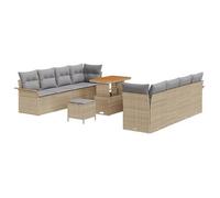 Conjunto De Sofá De Jardín Beige Y Gris Claro 90 X 55 X 71 Cm Vidaxl