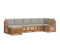 Conjunto De Sofá Seccional Con Cojín 7 Pcs Gris Natural Y Claro Vidaxl